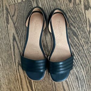 Madewell Nelda d'Orsay Black Flat Sandals - Size 7